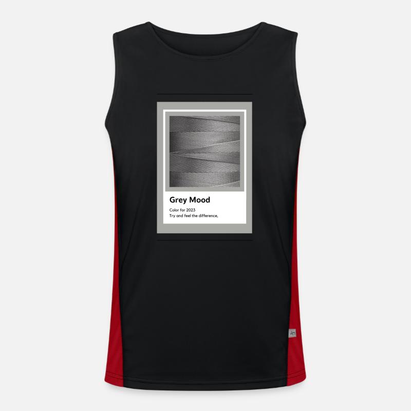 Farbe Grau Faden Geschenkidee Kunst Funktionelles Kontrast-Tank Top für Männer 