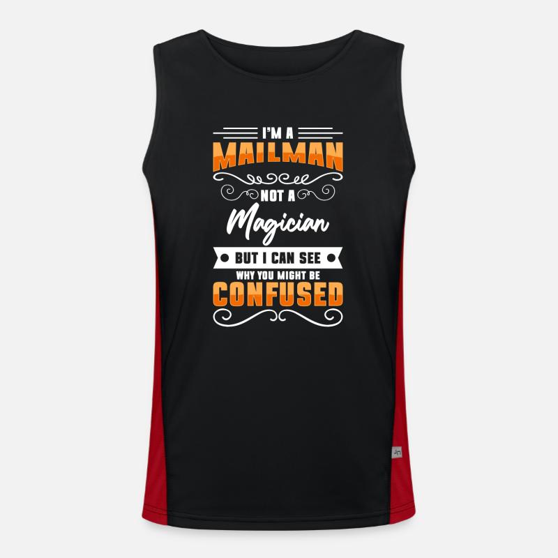 Postman Shipment Courier Service Men's Functional Contrast Tank Top 