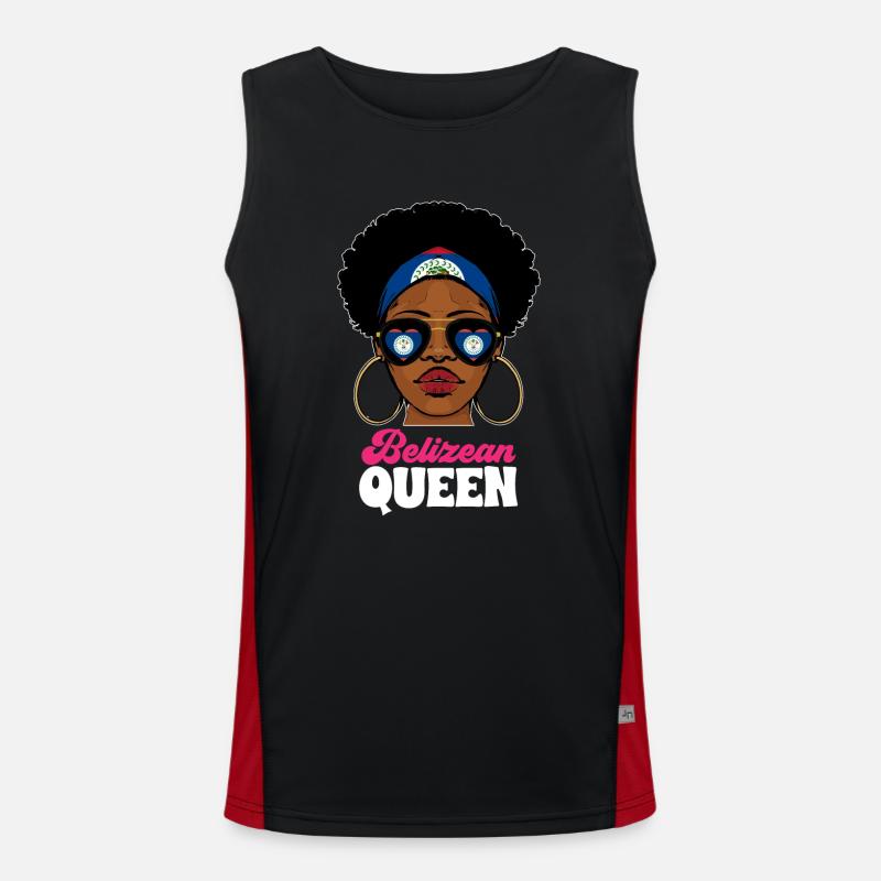 Belize Flag Belizean Men's Functional Contrast Tank Top 