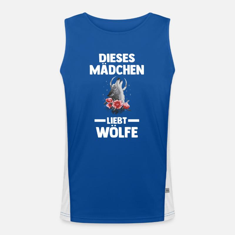 Tier Waldtier Wolf Funktionelles Kontrast-Tank Top für Männer 