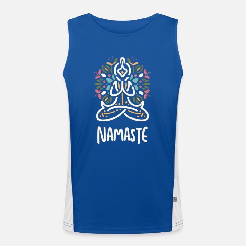 Tranquil Zen Yoga Pose for Inner Harmony and Peace Men's Functional Contrast Tank Top 