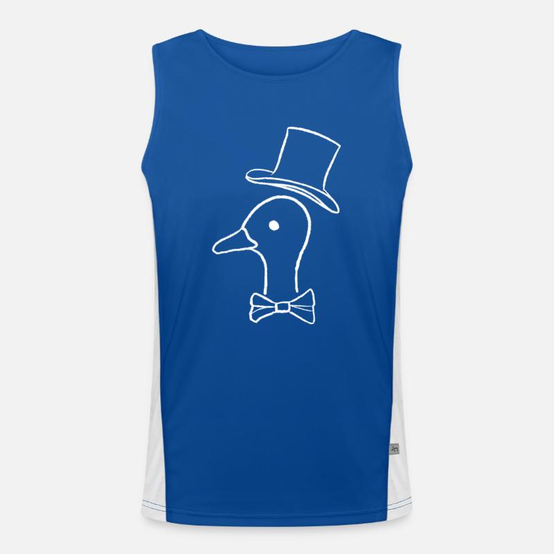 Duck with hat Men's Functional Contrast Tank Top 