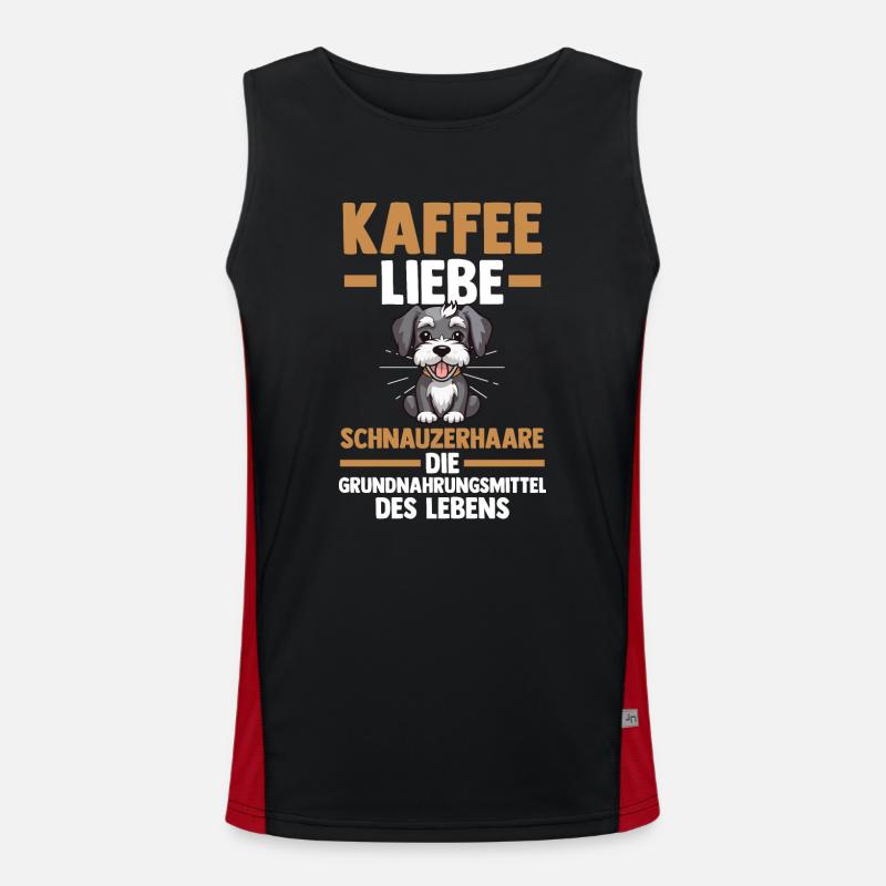 Dog Coffee Schnauzer Men's Functional Contrast Tank Top 