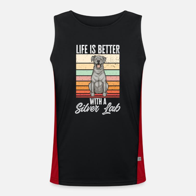 Silver Labrador Retriever Silver Lab Men's Functional Contrast Tank Top 