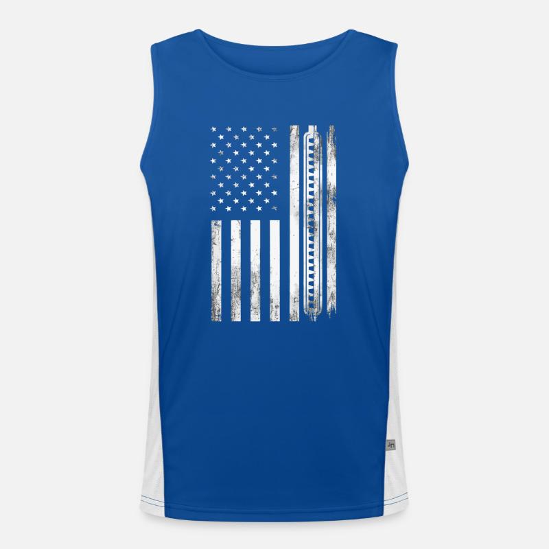 Harmonica Playing Gift Men's Functional Contrast Tank Top 