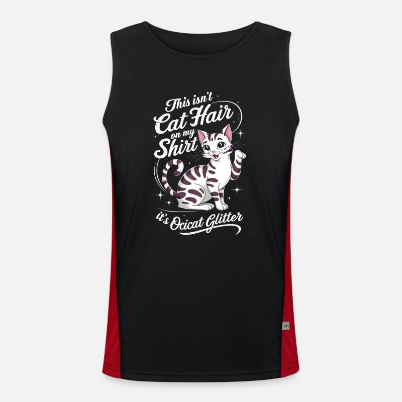 Katze Ocicat Geschenk Funktionelles Kontrast-Tank Top für Männer 
