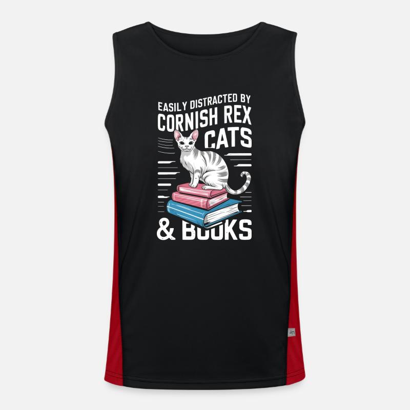 Katze Cornish Rex Geschenk Funktionelles Kontrast-Tank Top für Männer 