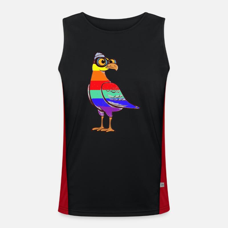 LGBT Regenbogen Möwe Möwen maritim Funktionelles Kontrast-Tank Top für Männer 