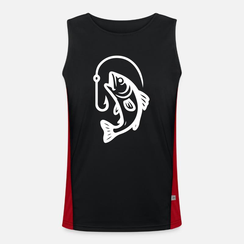 Fish Pike Fish Hook - Men's Functional Contrast Tank Top - black/red