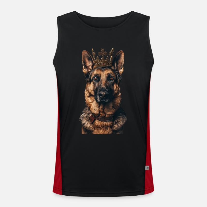 German Shepherd - Men's Functional Contrast Tank Top  - black/red