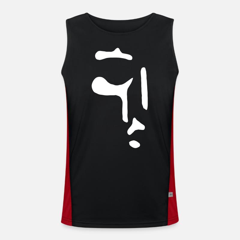 Face - VECTOR - Men's Functional Contrast Tank Top  - black/red