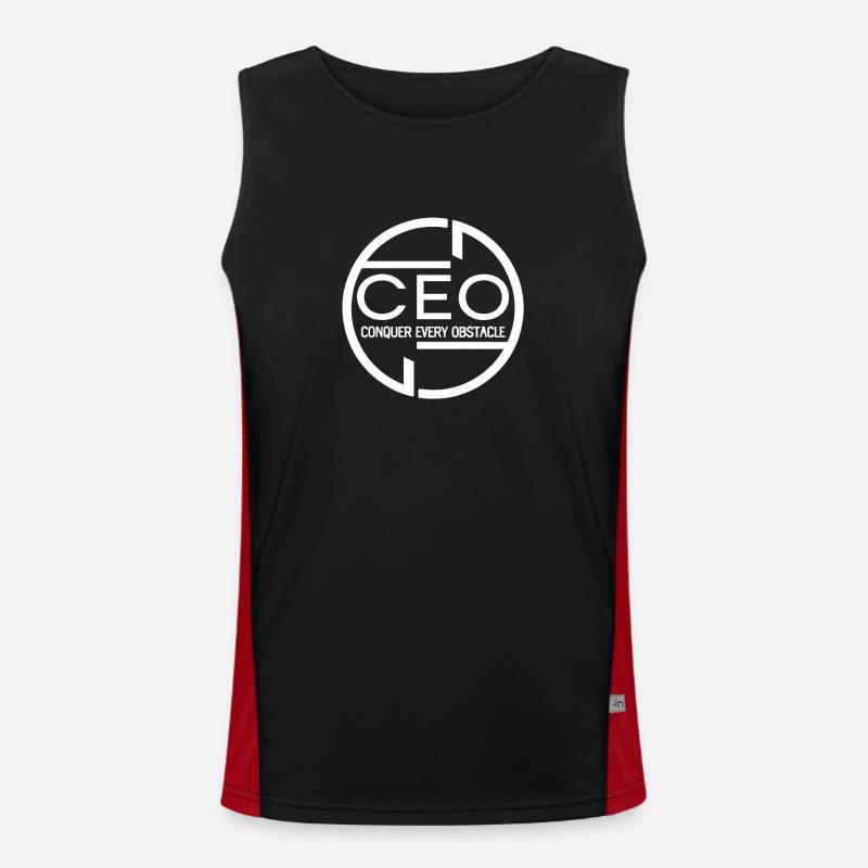 CEO: Conquer Every Obstacle - Men's Functional Contrast Tank Top  - black/red