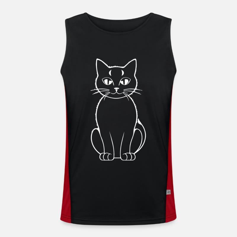 Drôle de chat Silhouette Cheeky Fun Cats Débardeur respirant contrasté Homme 