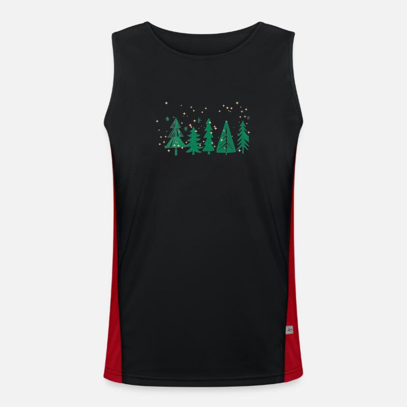 Weihnachtsbaum Design, Goldflocken Funktionelles Kontrast-Tank Top für Männer 