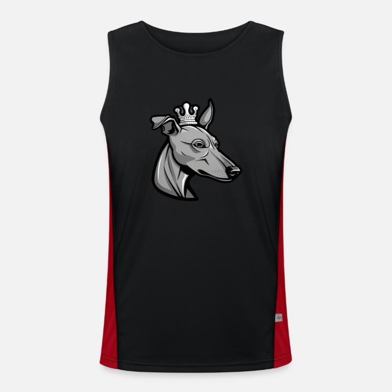 Greyhound Hund Krone Funktionelles Kontrast-Tank Top für Männer 