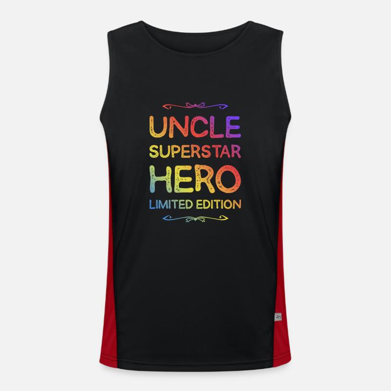 Best Uncle Hero Saying Men's Functional Contrast Tank Top 