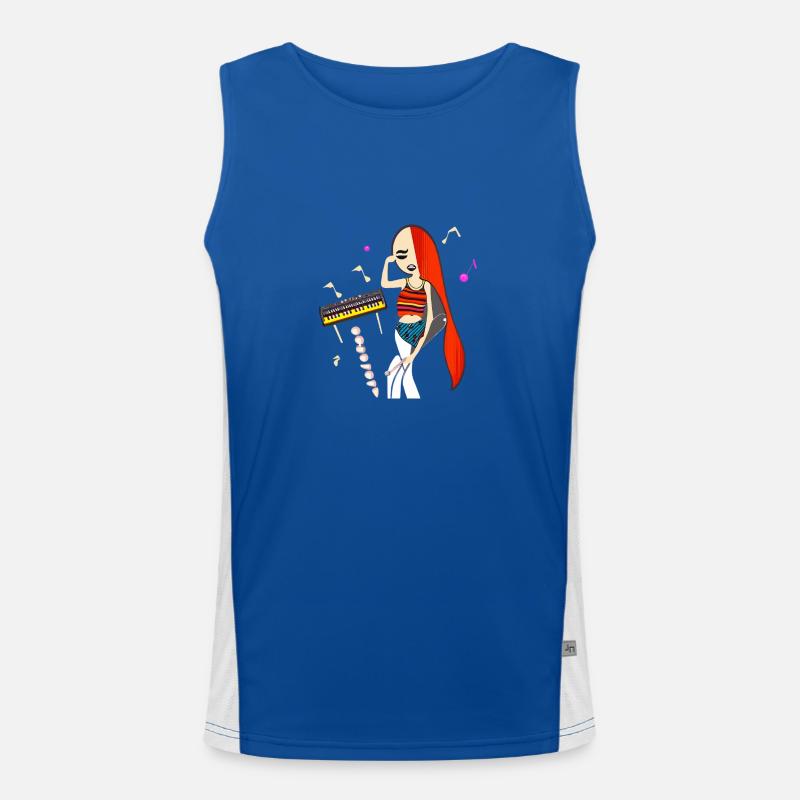 Musik Mädchen Funktionelles Kontrast-Tank Top für Männer 