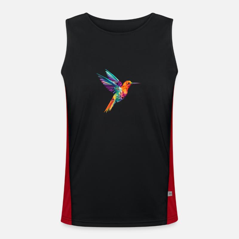 bunter Kolibri Vogel Funktionelles Kontrast-Tank Top für Männer 
