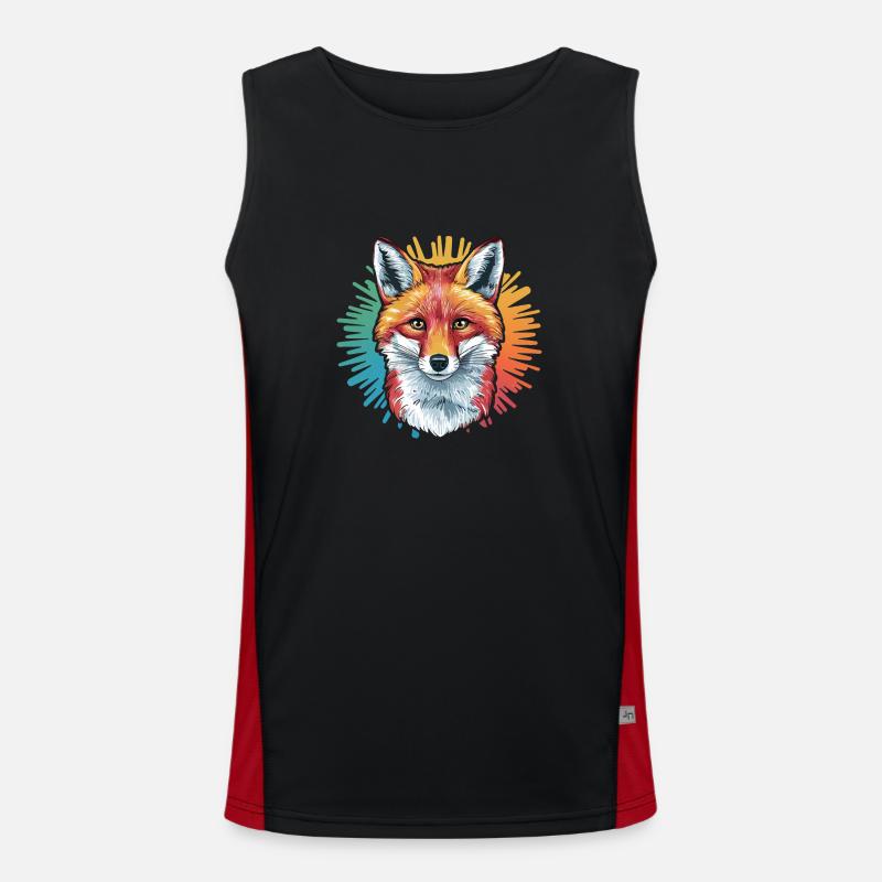 Fuchs - Illustration Funktionelles Kontrast-Tank Top für Männer 