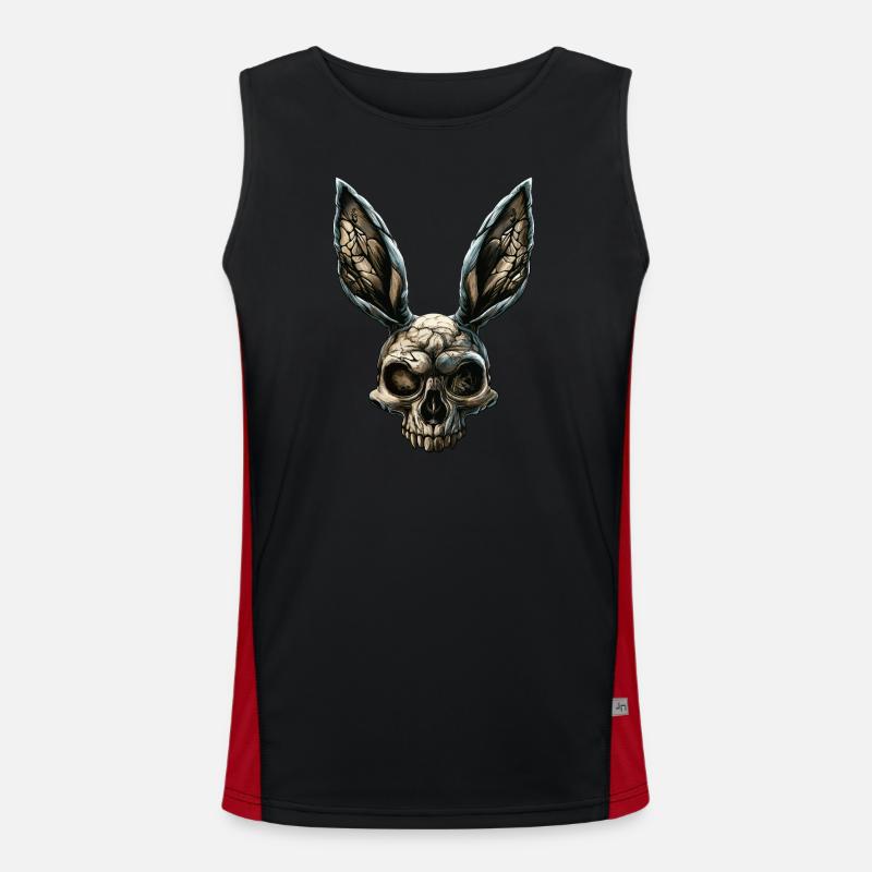 Zombie Rabbit Skull Men's Functional Contrast Tank Top 