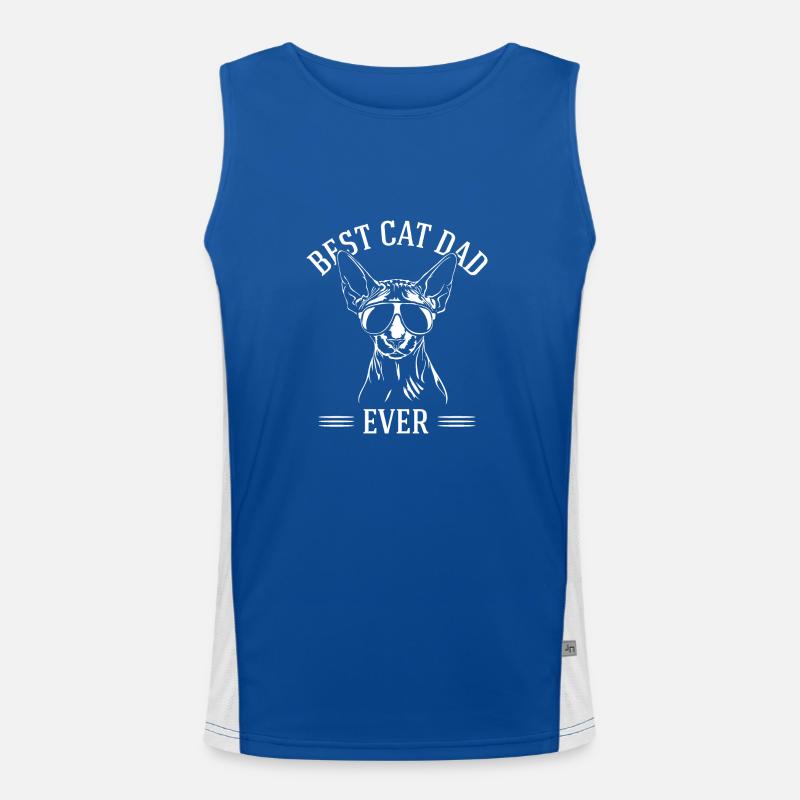 Best Cat Dad Ever Sphynx Katze Katzen Wilsigns Funktionelles Kontrast-Tank Top für Männer 