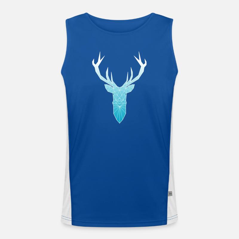 Deer head in triangle design (light blue) Men's Functional Contrast Tank Top 