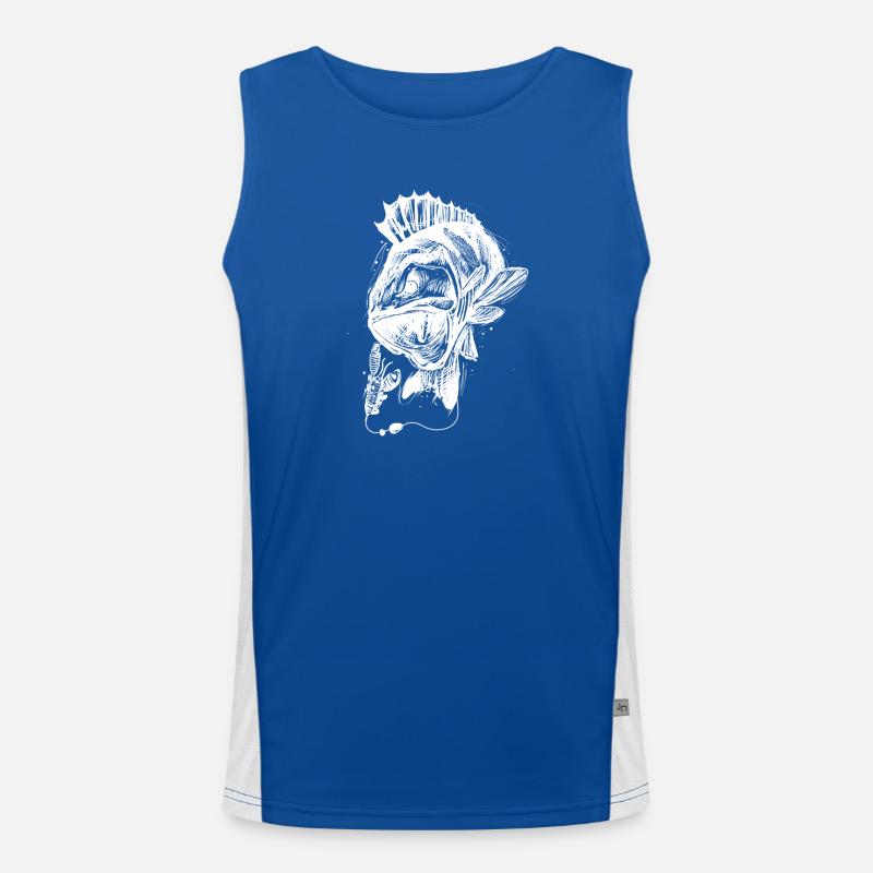 Poisson de vie ! - Tshirt de pêche Perch Attack / Z Débardeur respirant contrasté Homme 