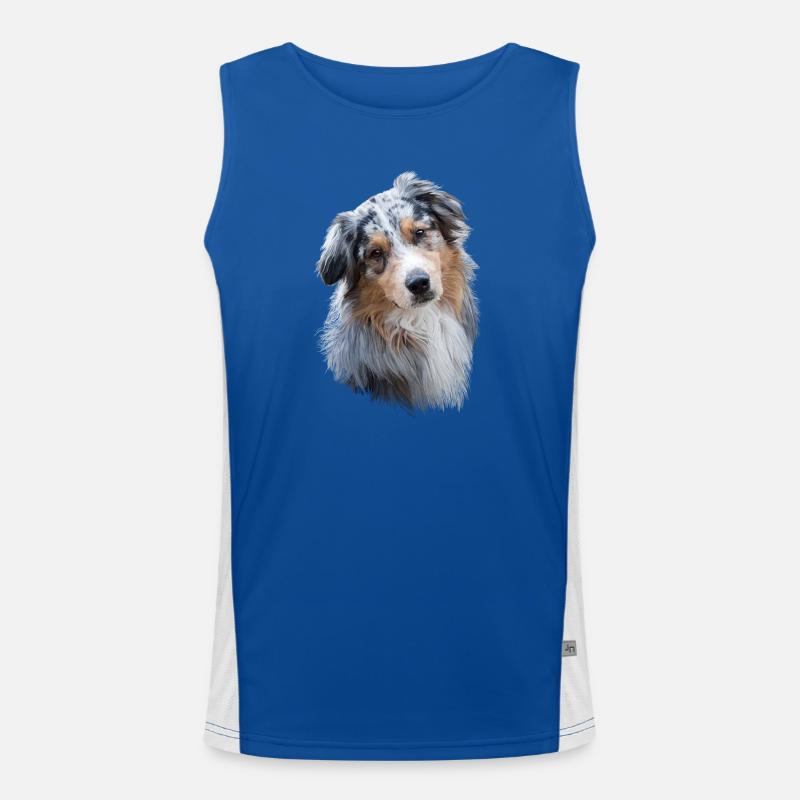 Australian Shepherd Funktionelles Kontrast-Tank Top für Männer 