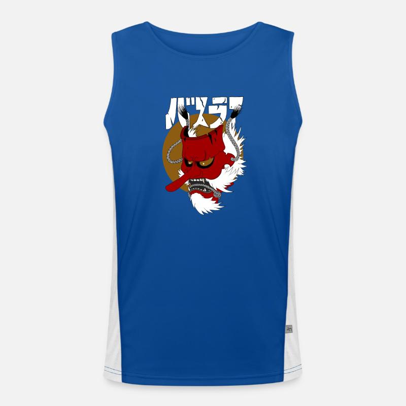 Japanische Dämonenmaske Funktionelles Kontrast-Tank Top für Männer 