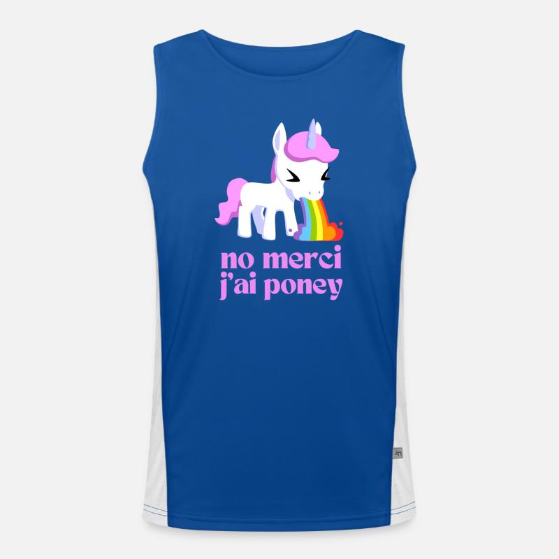 Non merci j'ai poney Débardeur respirant contrasté Homme 
