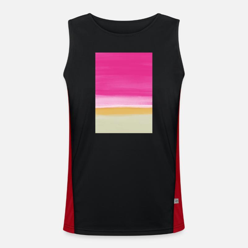 Line study pink yellow Funktionelles Kontrast-Tank Top für Männer 