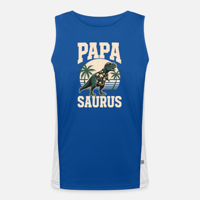 Papa-Saurus Rex Dinosaurier Vatertag Geschenk Funktionelles Kontrast-Tank Top für Männer 