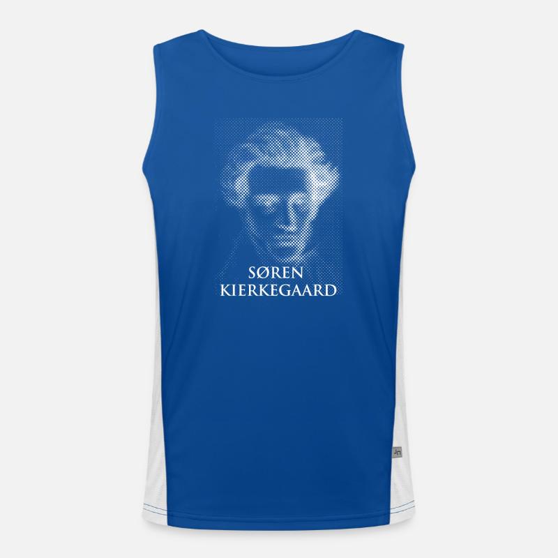 Existential Soren Kierkegaard Portrait Men's Functional Contrast Tank Top 