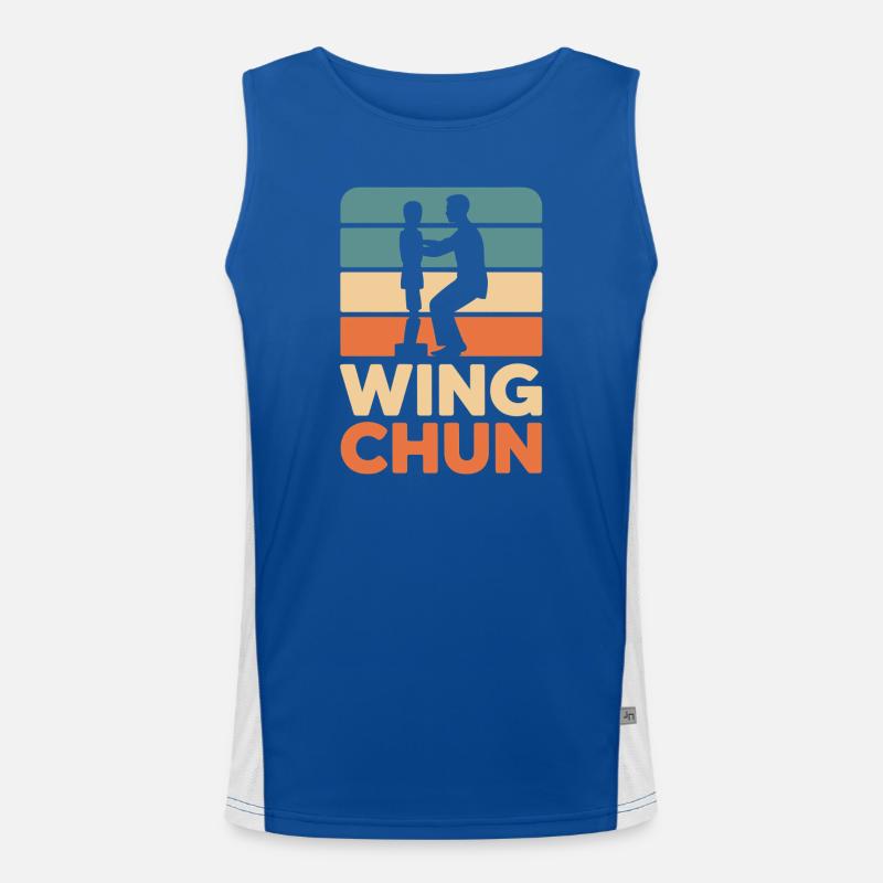 Silhouette rétro Wing Chun Débardeur respirant contrasté Homme 