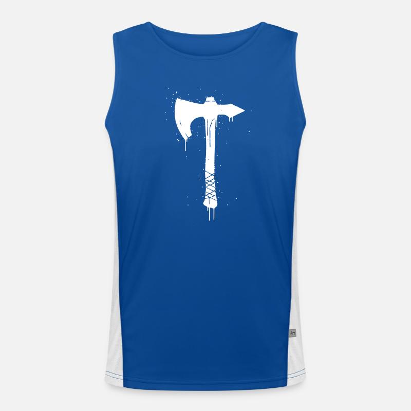 Wikinger Axt Graffiti Waffe Vektor Funktionelles Kontrast-Tank Top für Männer 