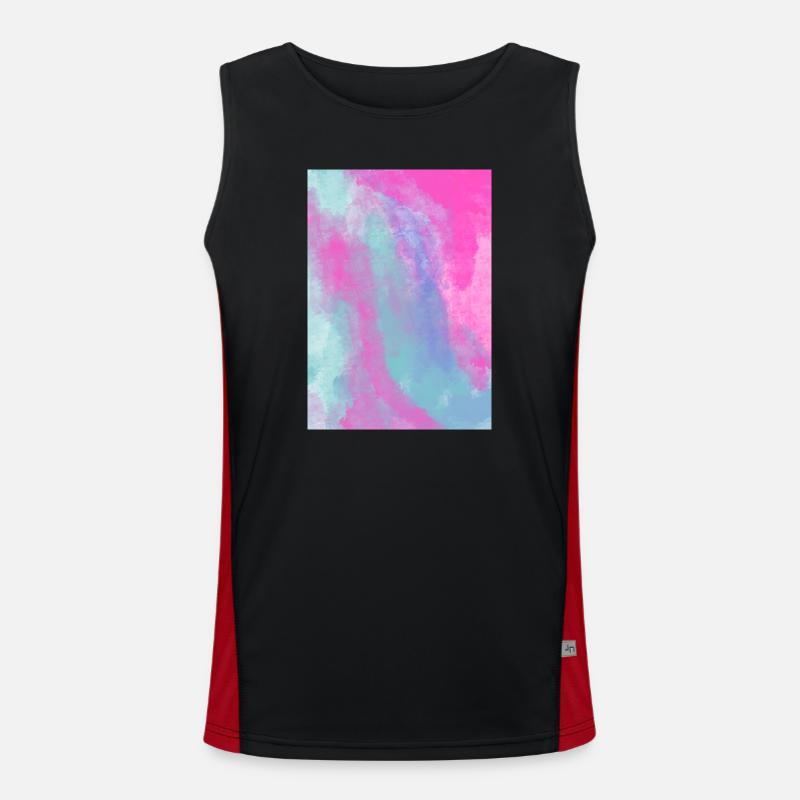 Gradient Spring customizable - Men's Functional Contrast Tank Top  - black/red
