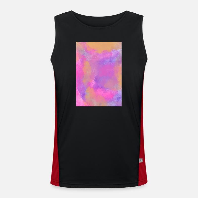 Gradient - lilac can be personalized - Men's Functional Contrast Tank Top  - black/red
