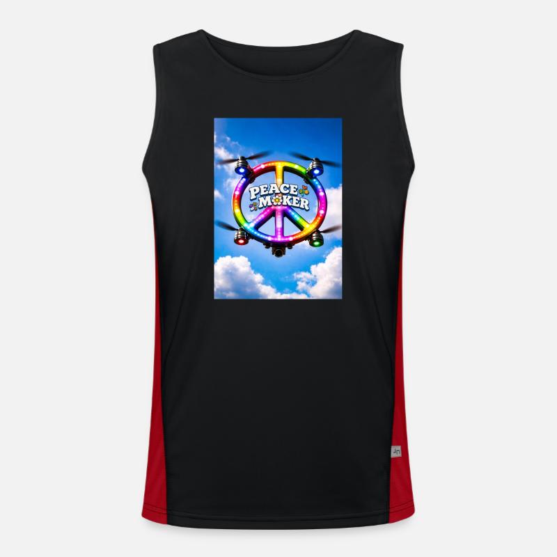 Friedensstifter Regenbogen-LED-Ring Funktionelles Kontrast-Tank Top für Männer 