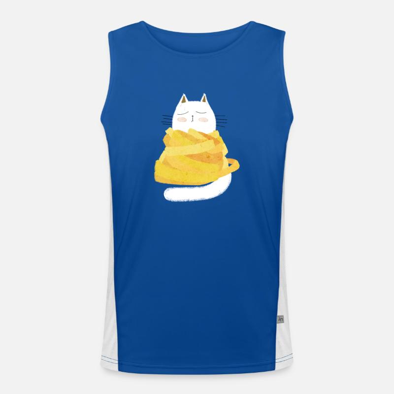 Tagliatelle-Katze Funktionelles Kontrast-Tank Top für Männer 