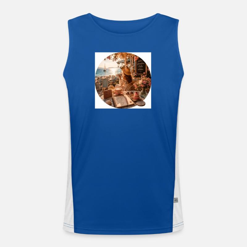 Summer Magic Beach Cafe Men's Functional Contrast Tank Top 