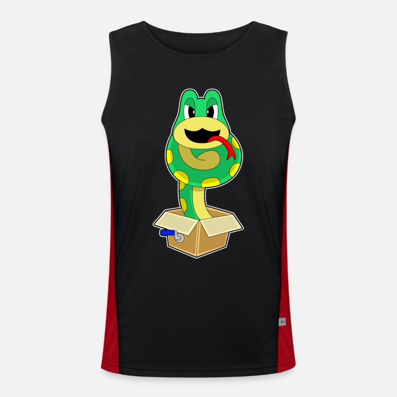 Snake Box - Men's Functional Contrast Tank Top  - black/red