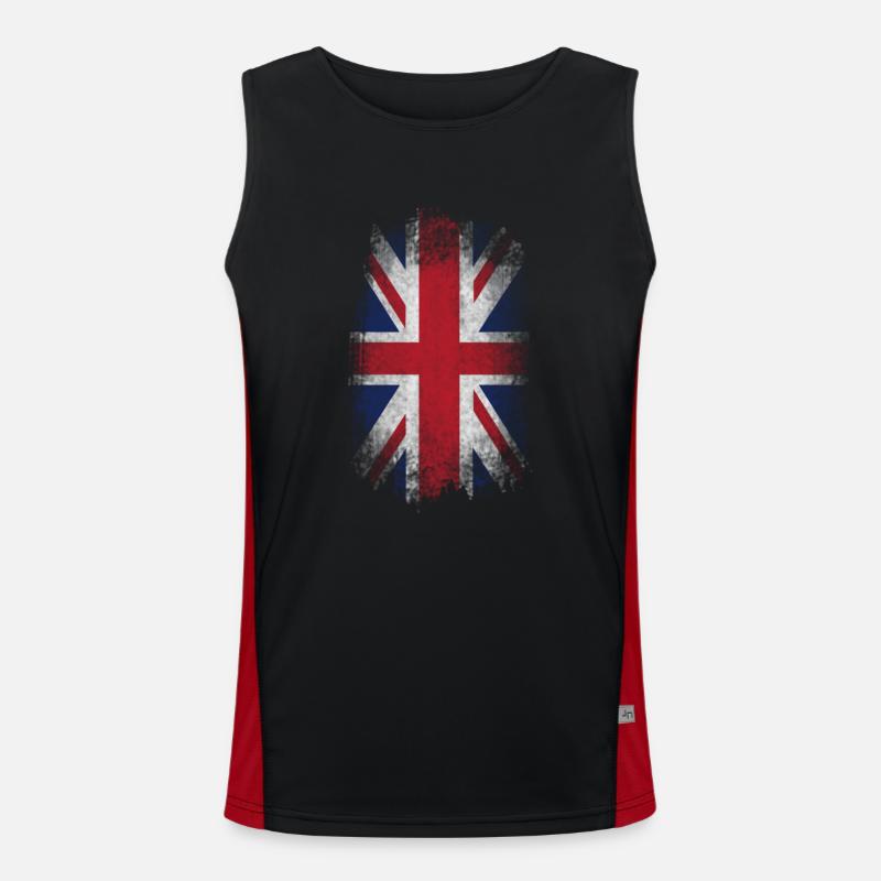 Usé drapeau du Royaume-Uni Débardeur respirant contrasté Homme 