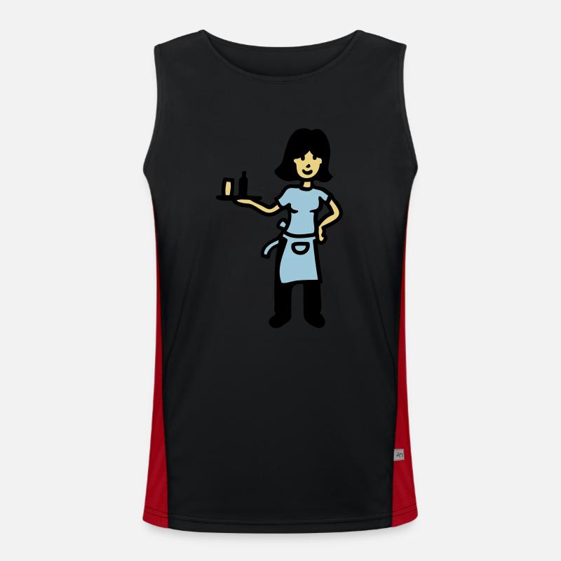 Kellnerin 3 Funktionelles Kontrast-Tank Top für Männer 