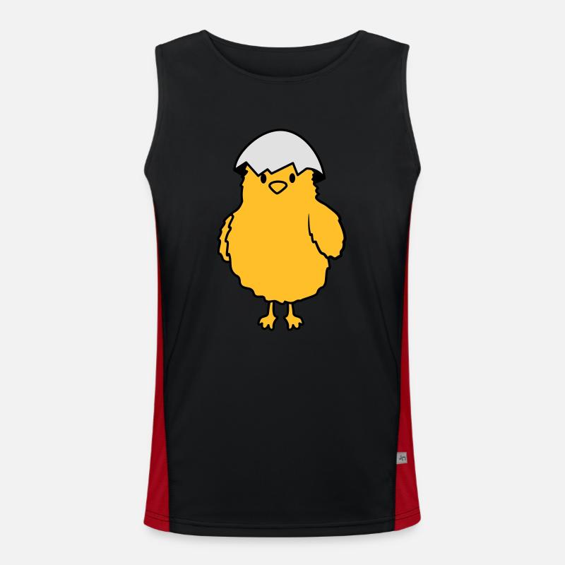 Chicks with eggshell on the head Men's Functional Contrast Tank Top 