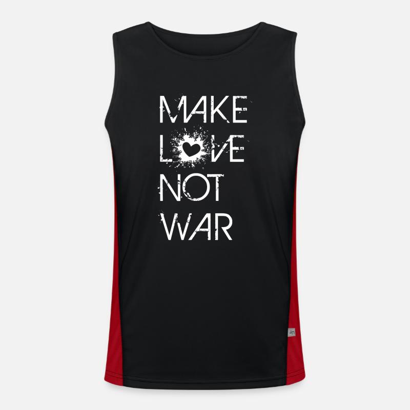 Love not War white Funktionelles Kontrast-Tank Top für Männer 