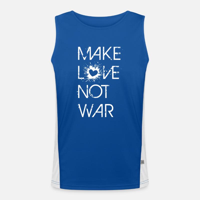 Love not War white Funktionelles Kontrast-Tank Top für Männer 