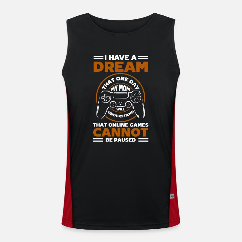 Nerd Console Gambler Controller - Men's Functional Contrast Tank Top - black/red