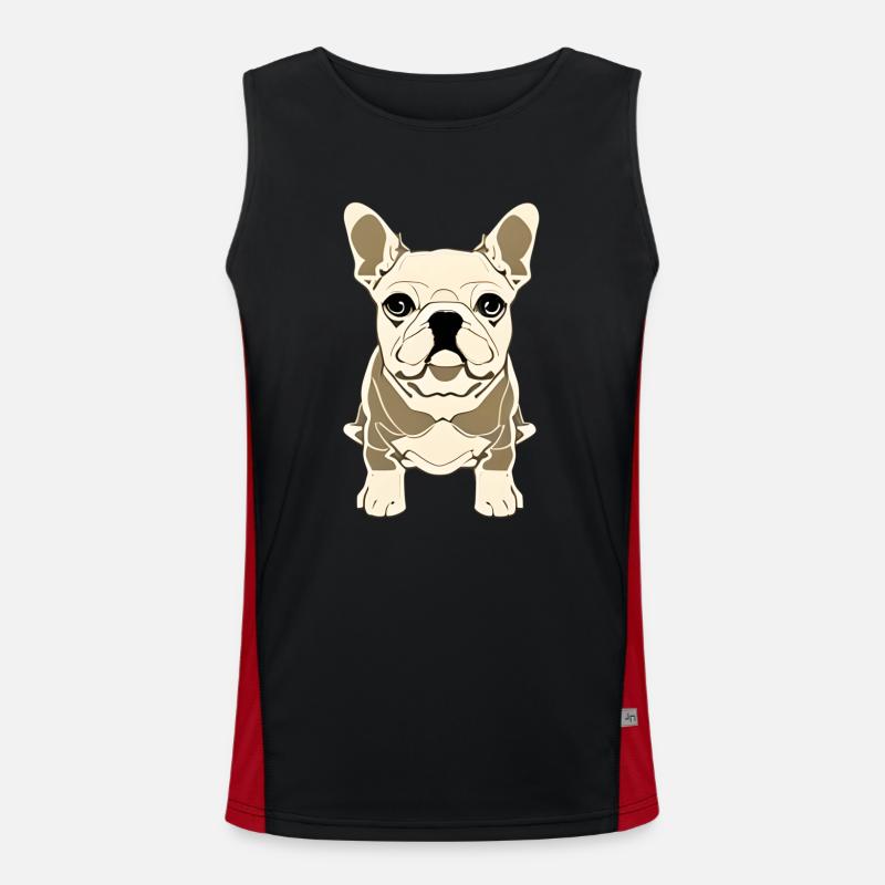 Motif d’impression graphique de conception de bouledogue français Débardeur respirant contrasté Homme 