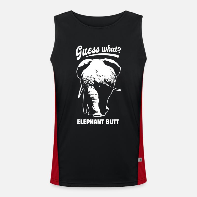 Devine quoi? Elephant Butt - drôle de dicton Débardeur respirant contrasté Homme 