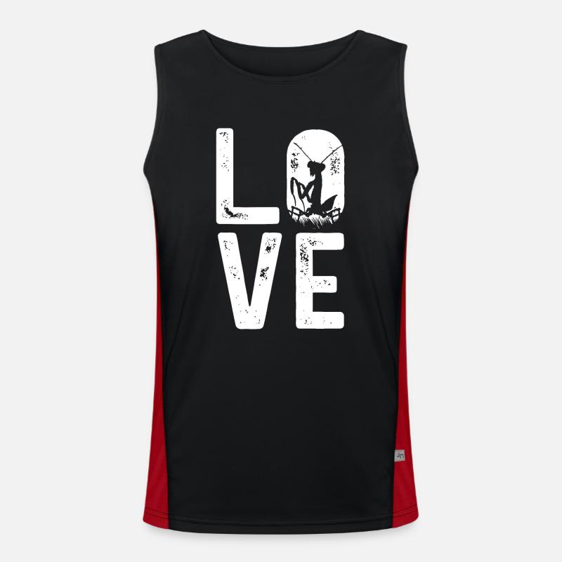 Praying mantis, insect collector, entomologist Men's Functional Contrast Tank Top 
